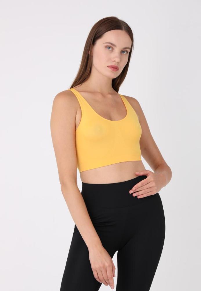 Bustieră Lejeră cu Bretele Late – Fără Push-up,Culoare Galben,Engros